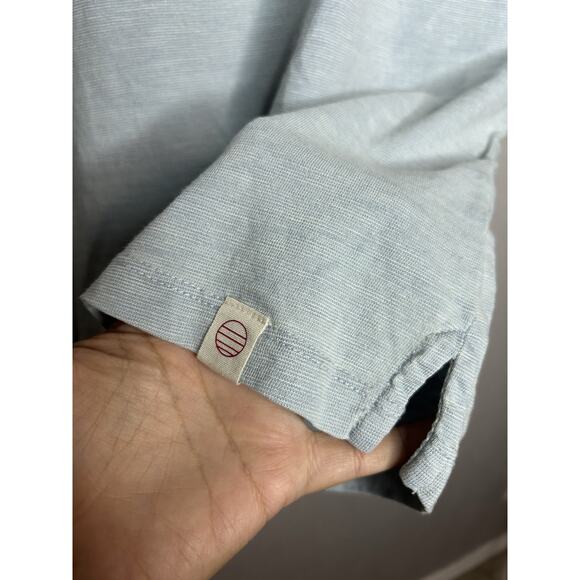 Marine Layer Large Light Blue Short Sleeve Polo Shirt Casual Workwear - Picture 3 of 9